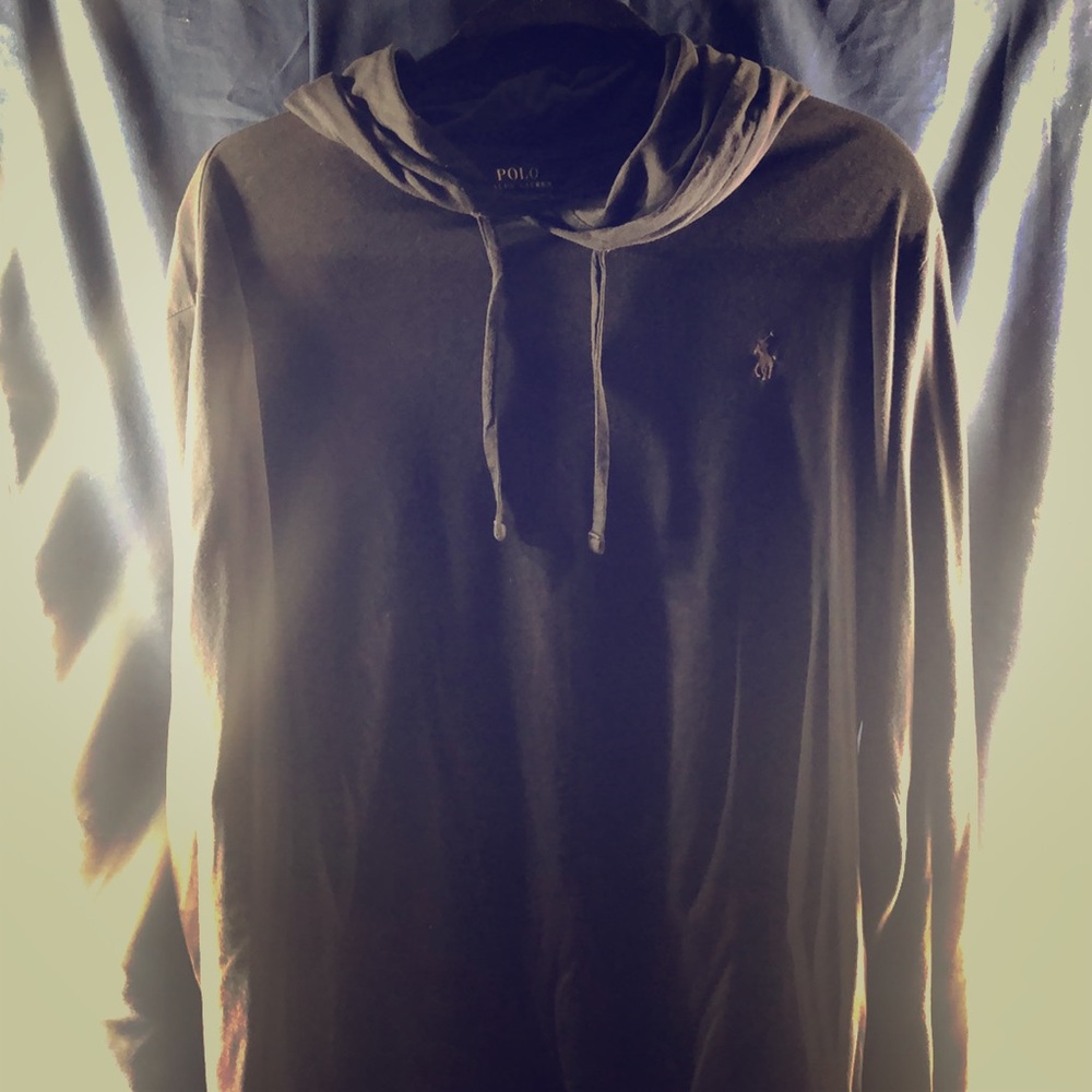 Polo hooded long sleeve shirt